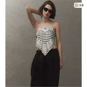 Chic Black and White Bride Bandana Top